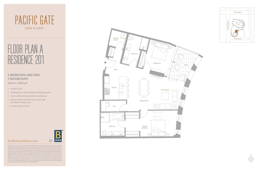 Floor Plans Pacific Gate Condos in Downtown San Diego